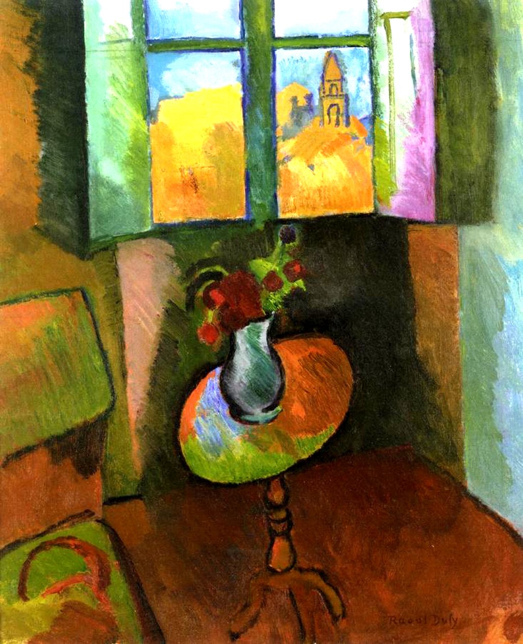 Kulatý stůl, rue Seguier od Raoul Dufy