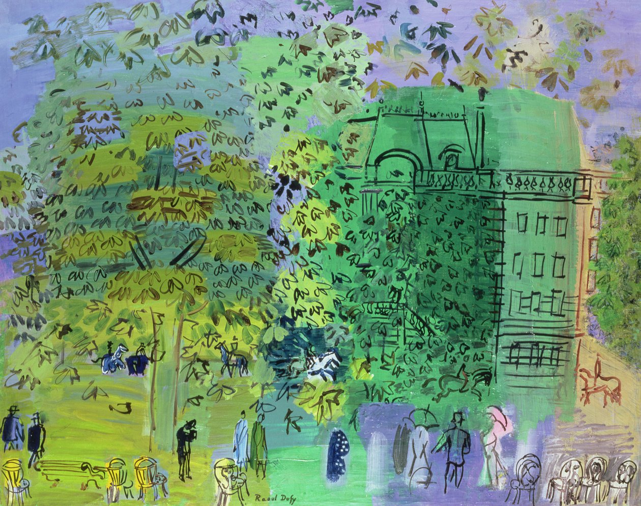Alej Bois de Boulogne, Paříž od Raoul Dufy