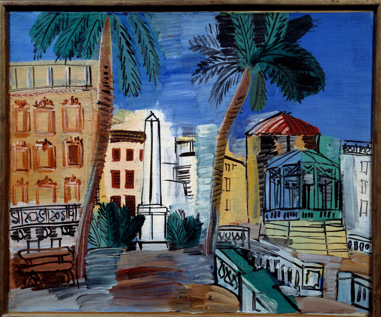 Pohled na Obelisque v Hyeres od Raoul Dufy