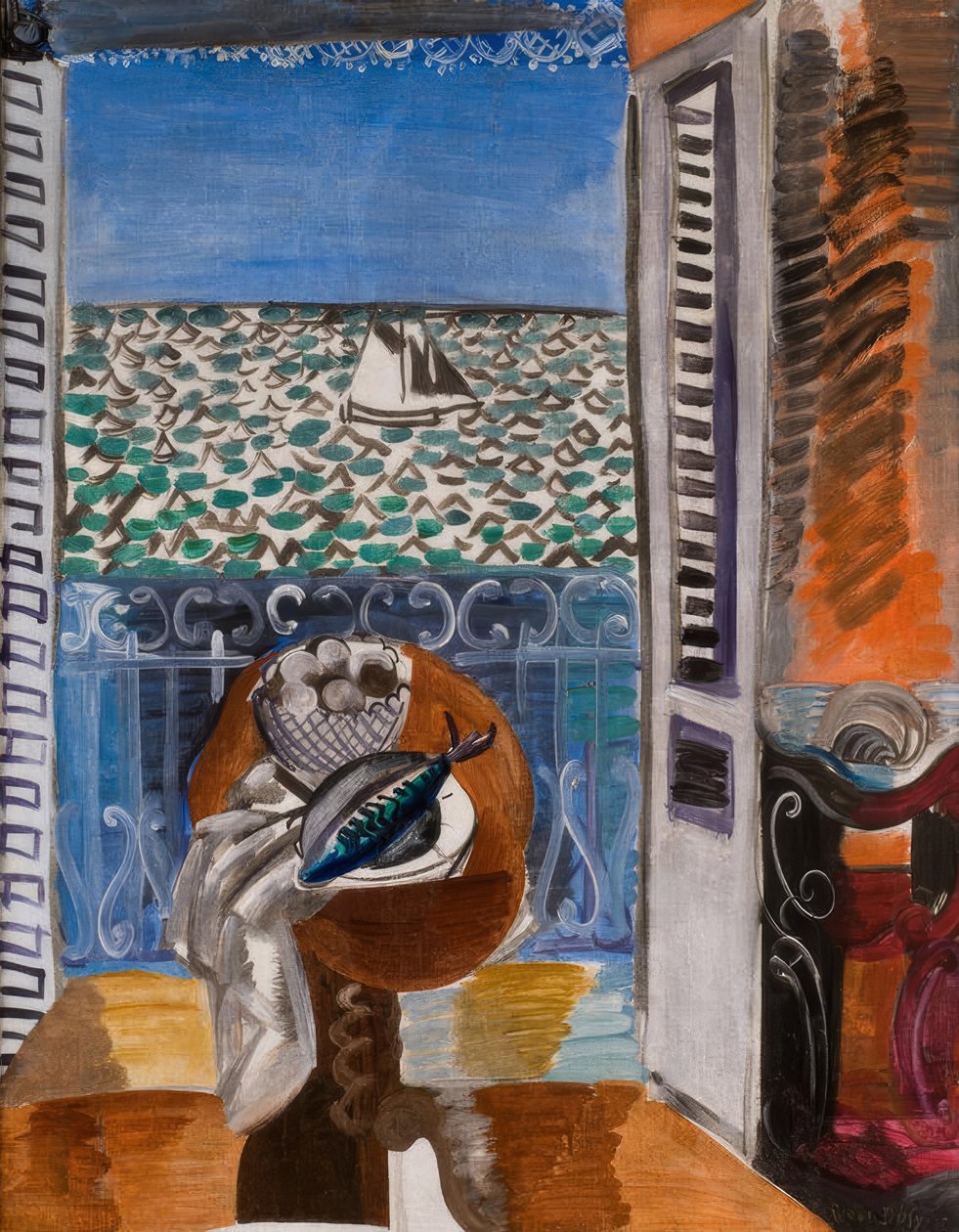Pohled přes okno, Nice od Raoul Dufy