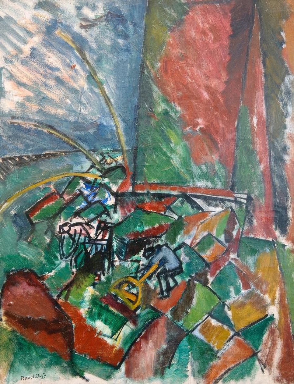 S vlečnými sítěmi u mostu v Le Havru od Raoul Dufy
