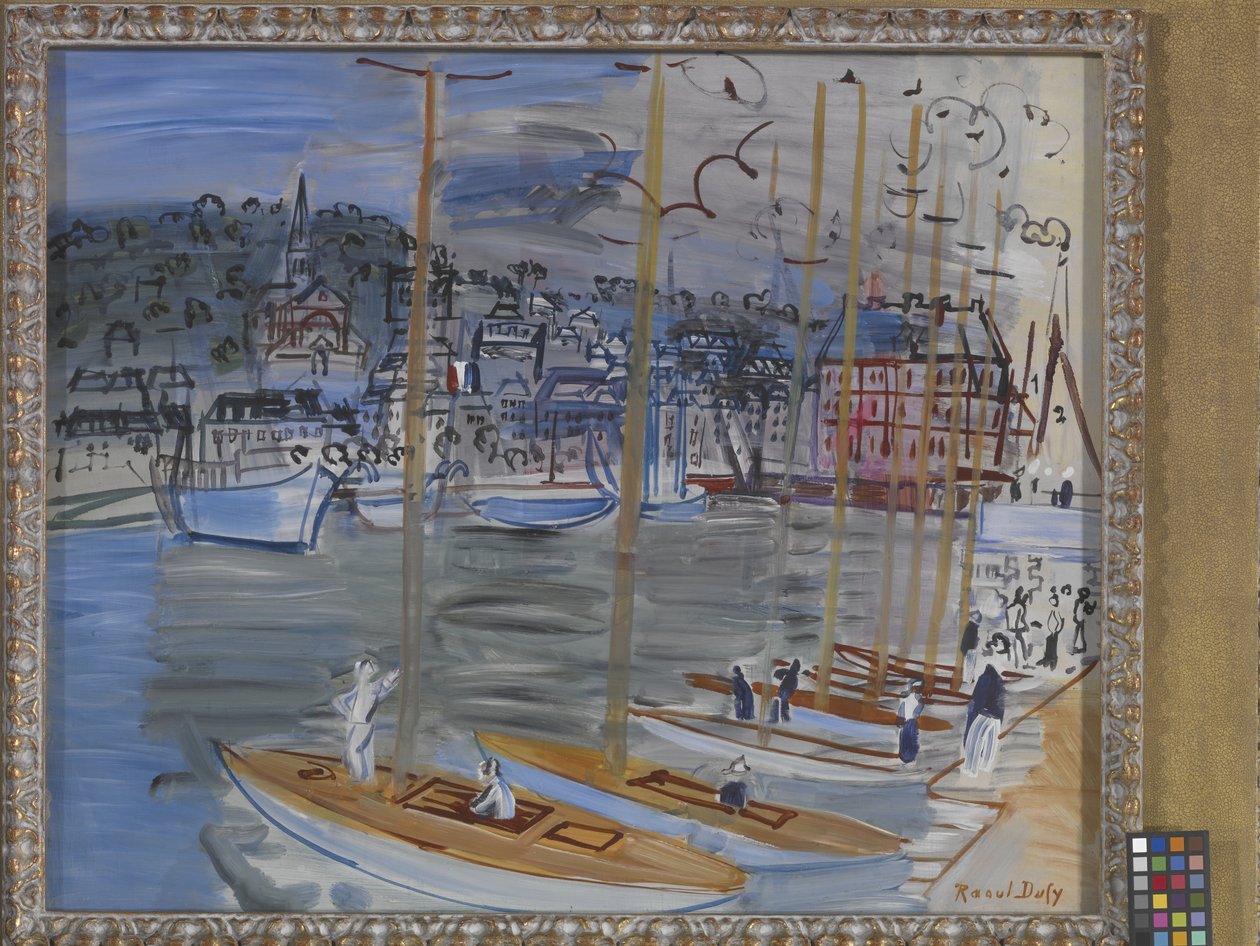 Jachty v přístavu Deauville (olej na plátně) od Raoul Dufy