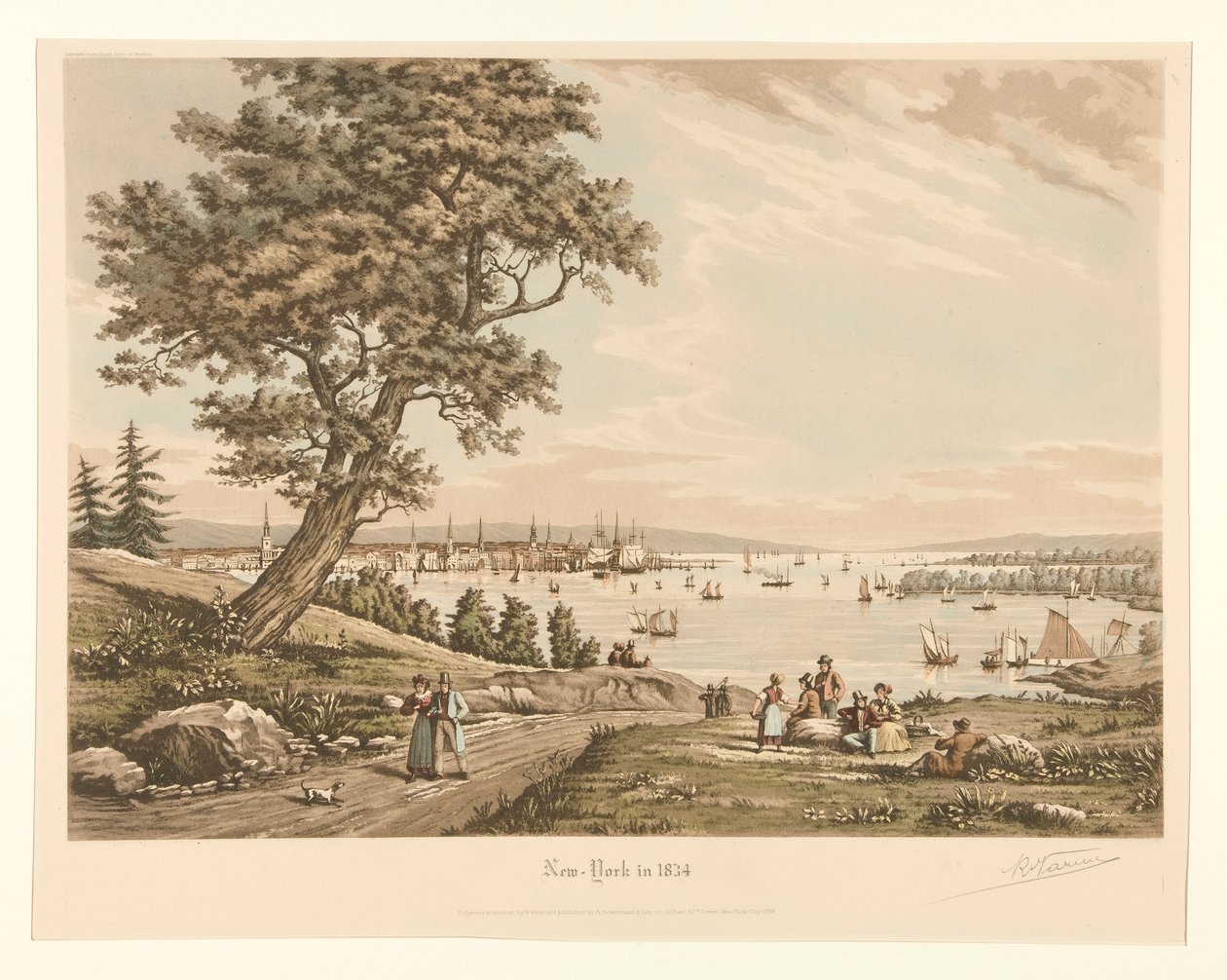 New York v roce 1834 od Raoul Varin