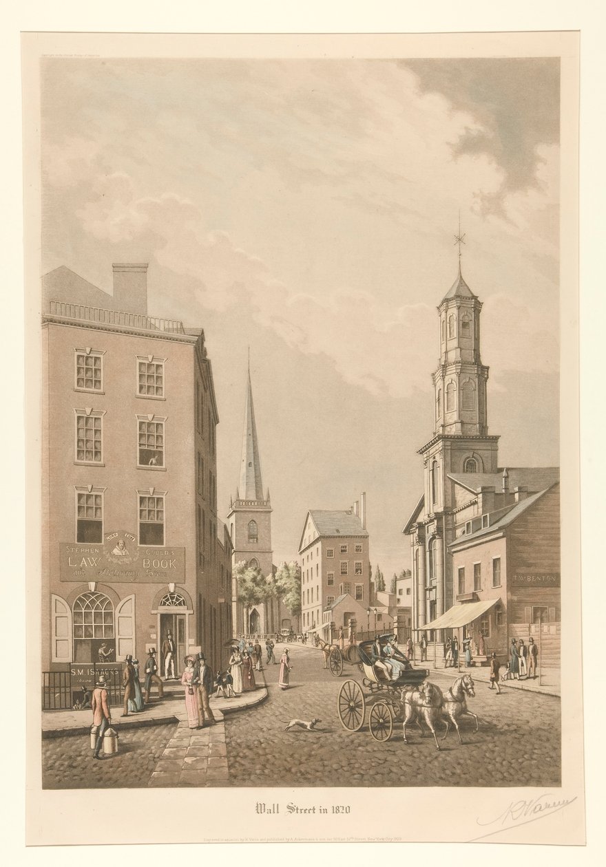 Wall Street v roce 1820 od Raoul Varin