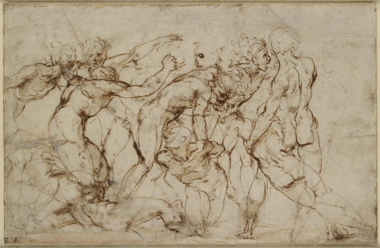Bitva nahých válečníků se zajatci, WA1846.179 od Raffaello Sanzio Raphael