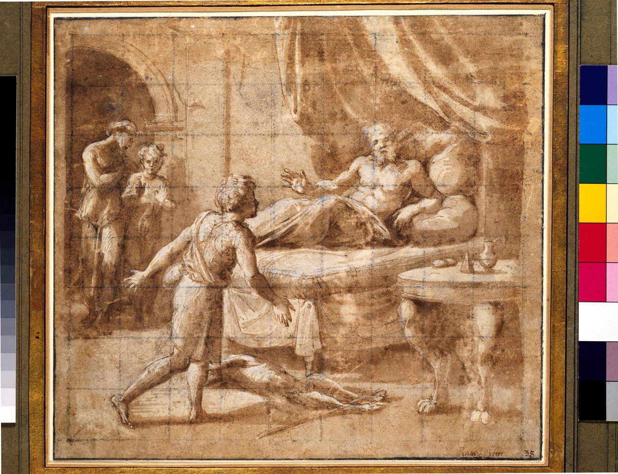 Ezau prohlašuje Izákovo požehnání (pero a inkoust s kvašem na papíře) od Raffaello Sanzio Raphael