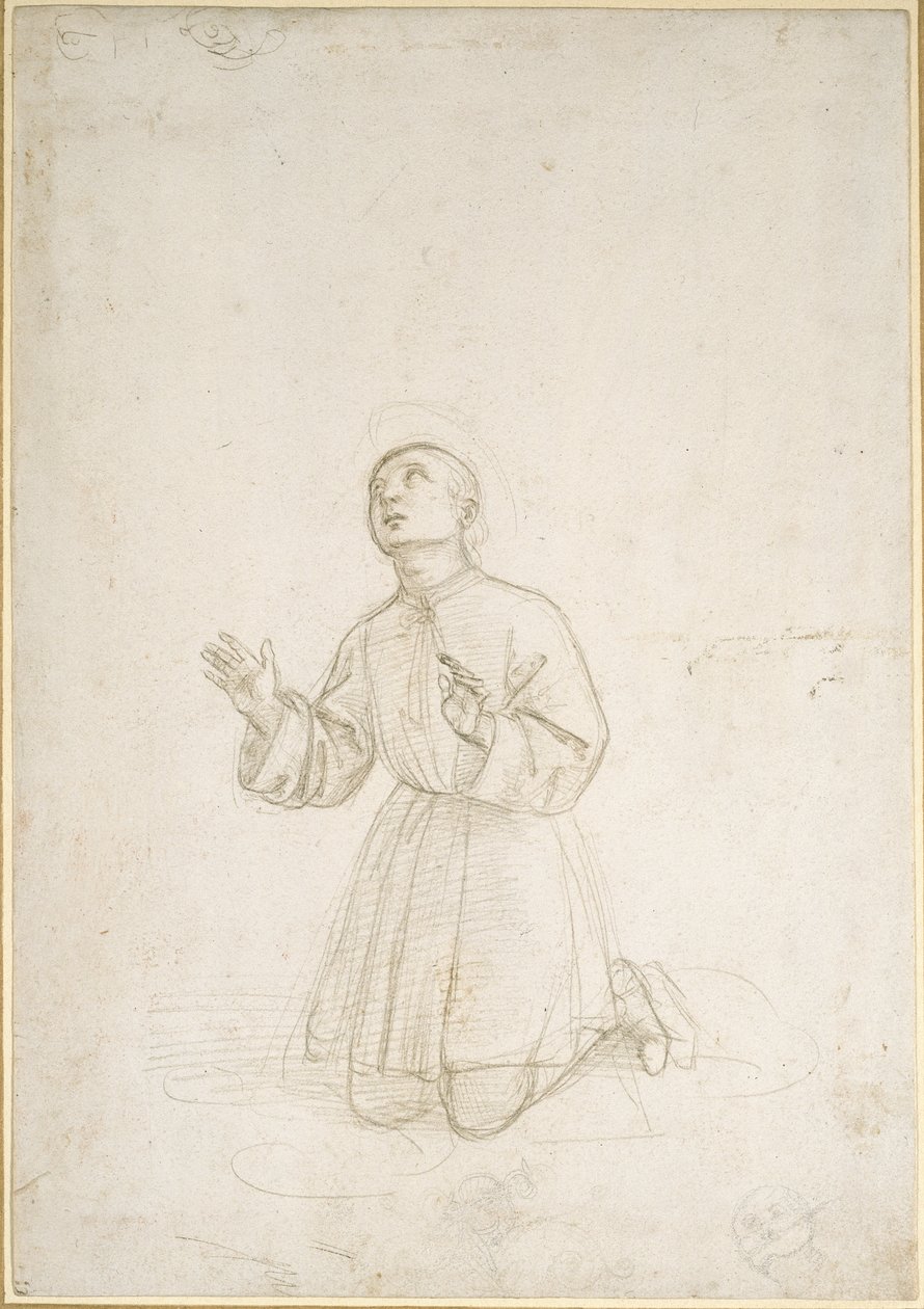 Klečící postava mladíka, WA1846.153 od Raffaello Sanzio Raphael
