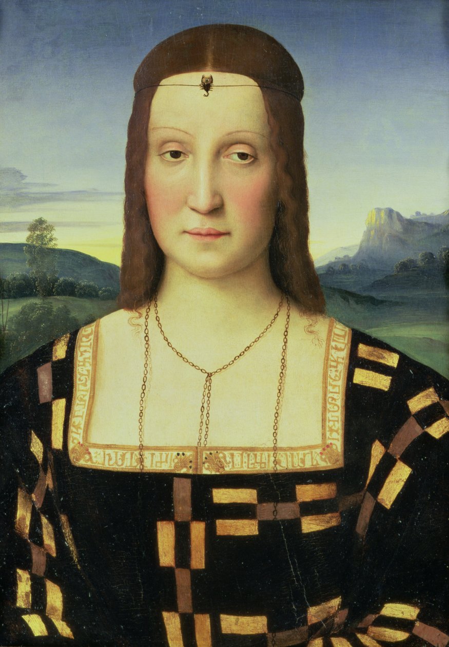 Portrét Elizabeth Gonzaga, kolem roku 1504 od Raffaello Sanzio Raphael