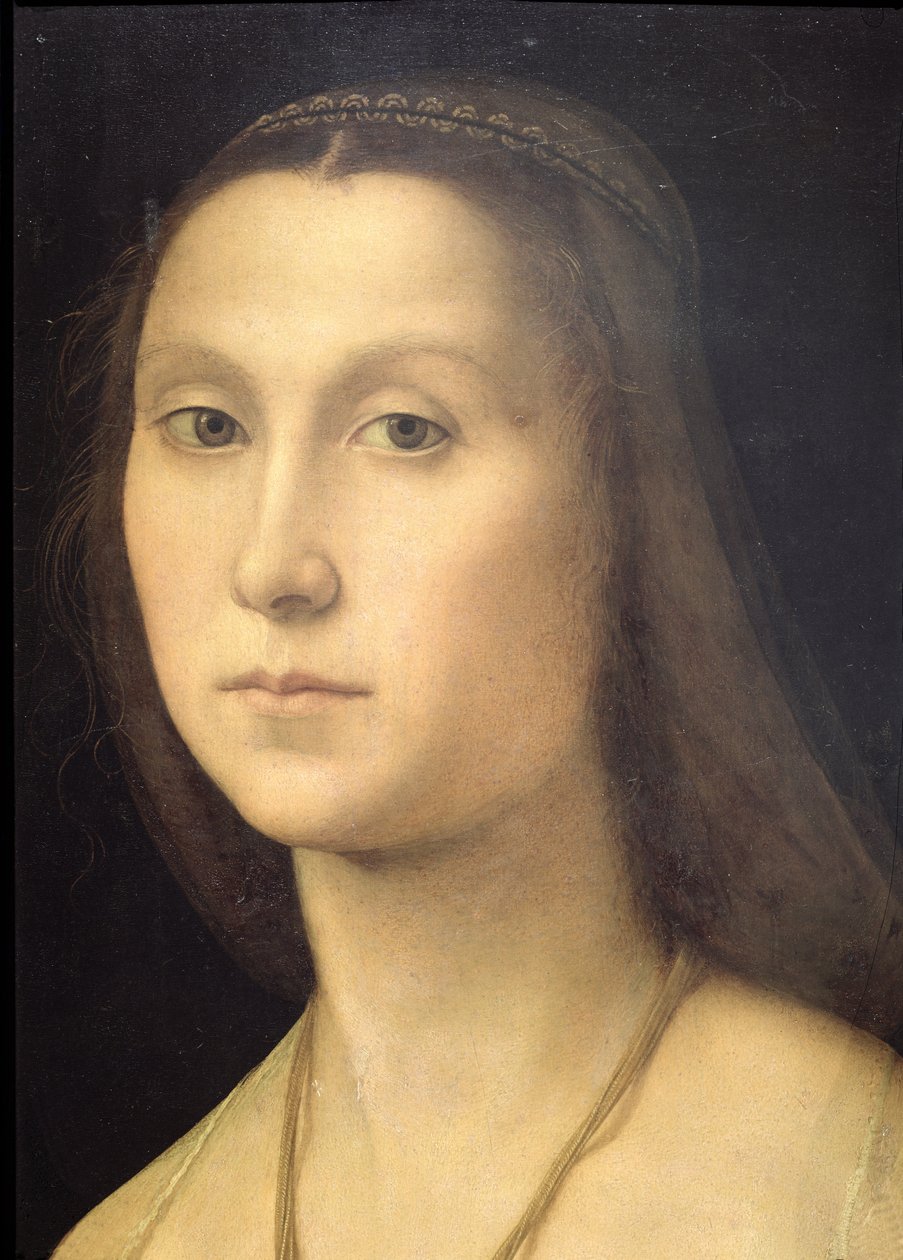 Portrét ženy (La Muta), 1507 (detail) (viz 21465, 205589) od Raffaello Sanzio Raphael