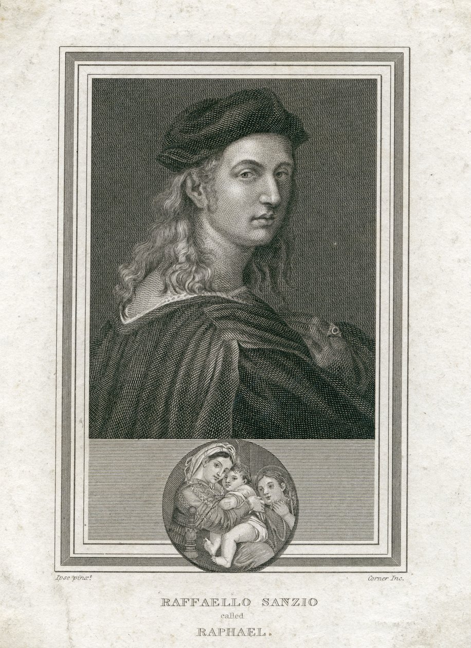 Raffaello Sanzio, zvaný Raphael, vyryl Corner od Raffaello Sanzio Raphael