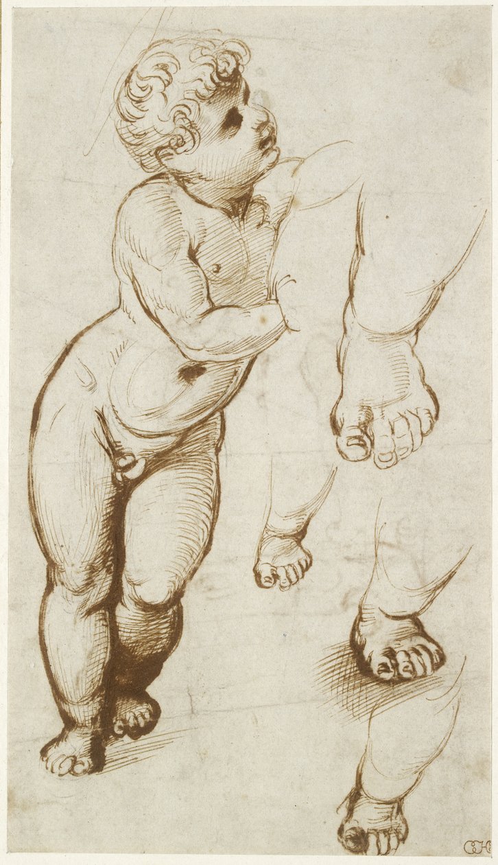 Recto: The Infant Christ and other Studies, WA1855.91 od Raffaello Sanzio Raphael