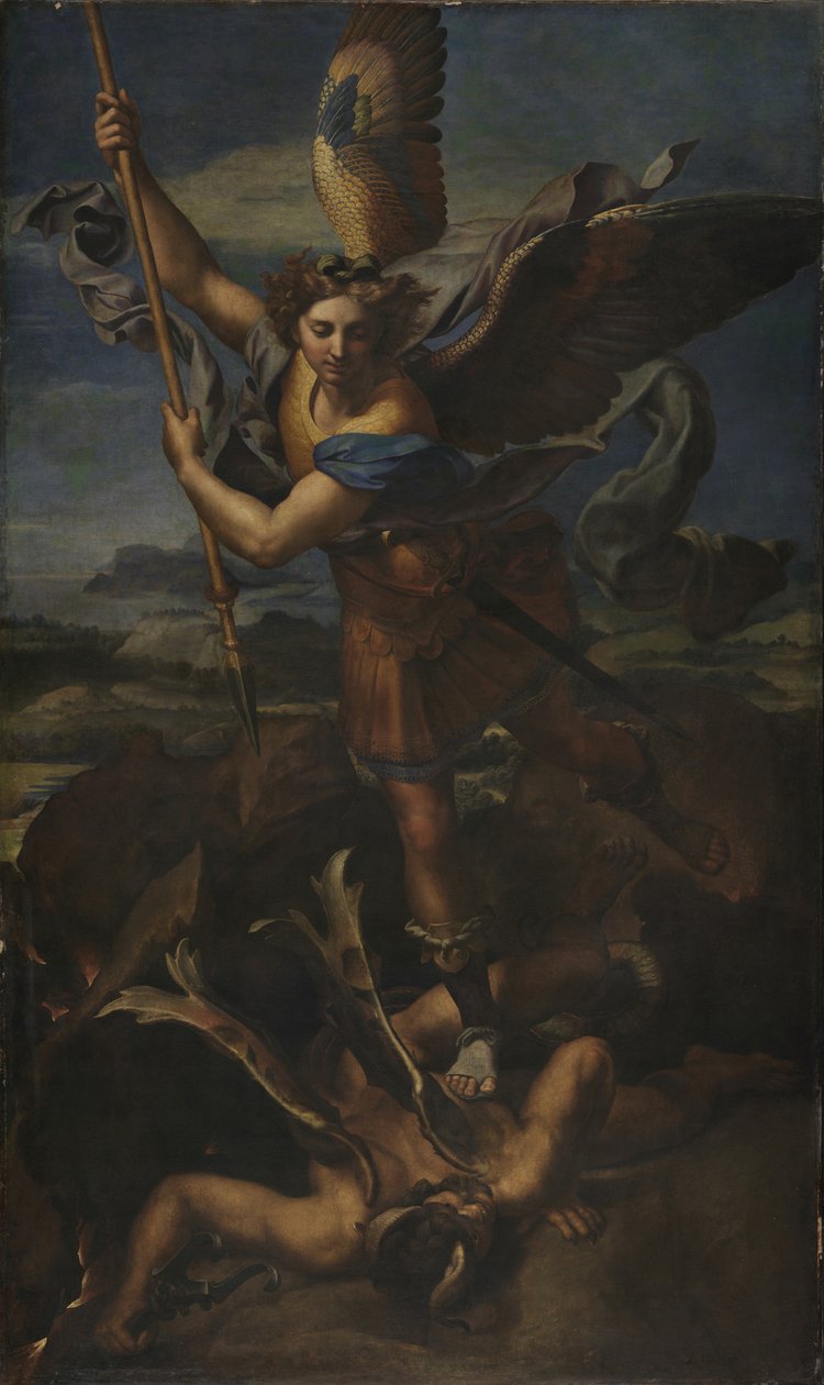 Svatý Michael vítězí nad Satanem od Raffaello Sanzio Raphael