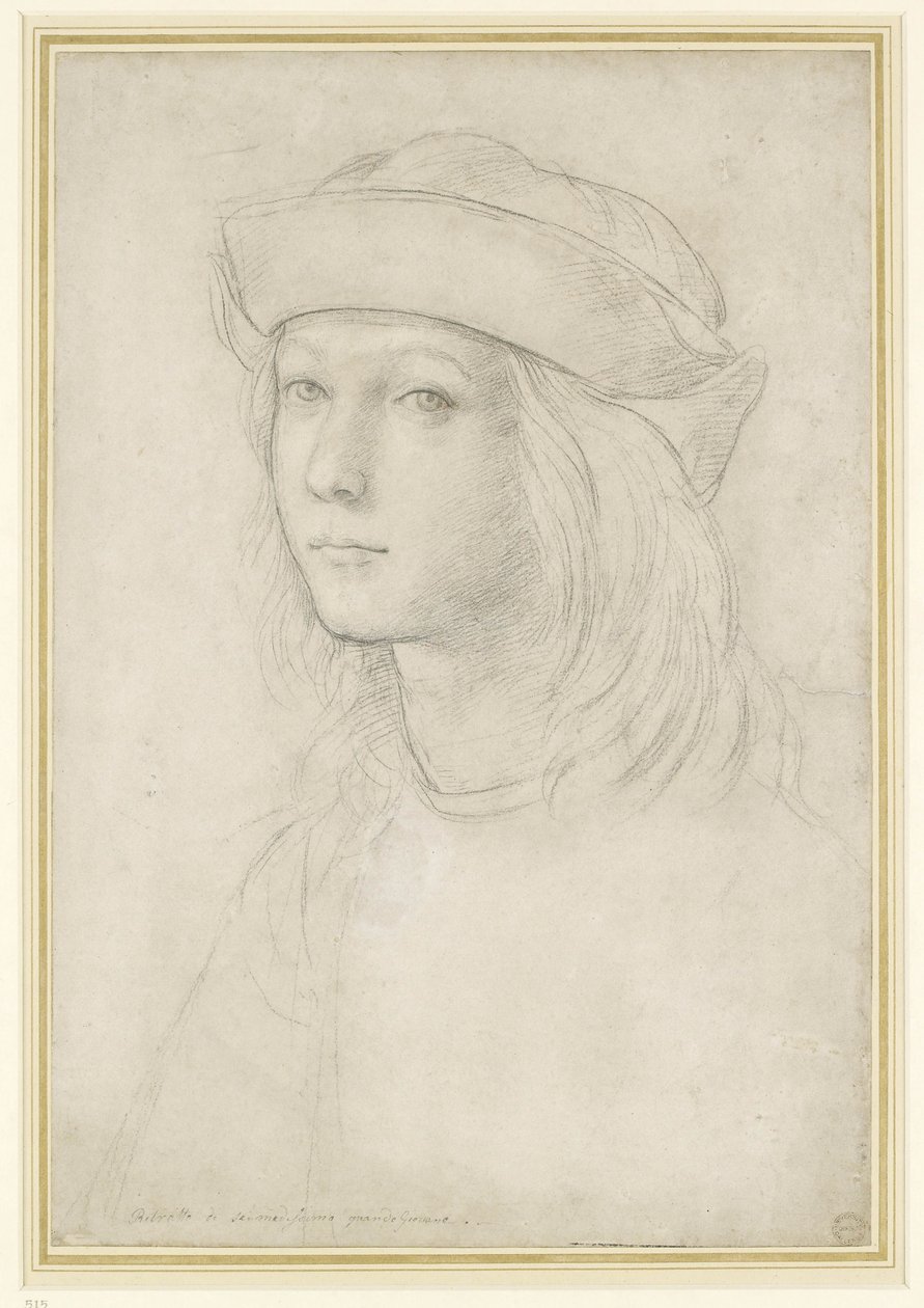 Autoportrét (křída zvýrazněná bílou barvou na papíře) od Raffaello Sanzio Raphael