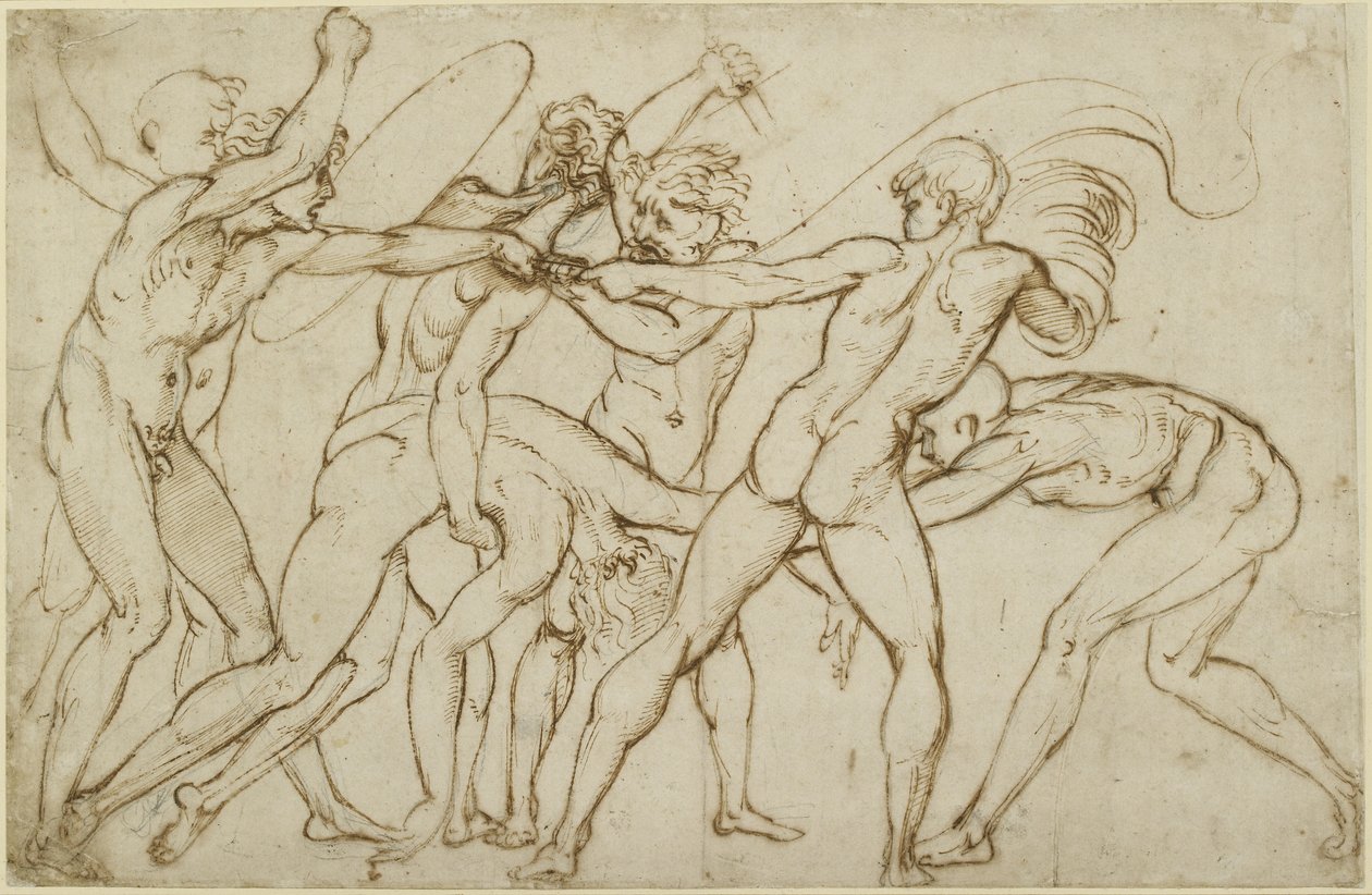 Sedm nahých válečníků bojujících za standard, WA1846.178 od Raffaello Sanzio Raphael