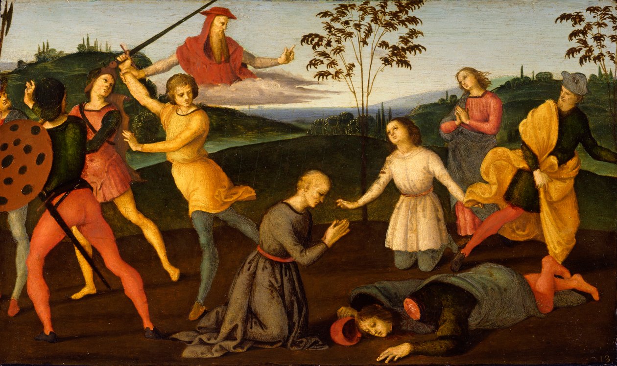 Svatý Jeroným potrestání kacíře Sabiniana od Raffaello Sanzio Raphael