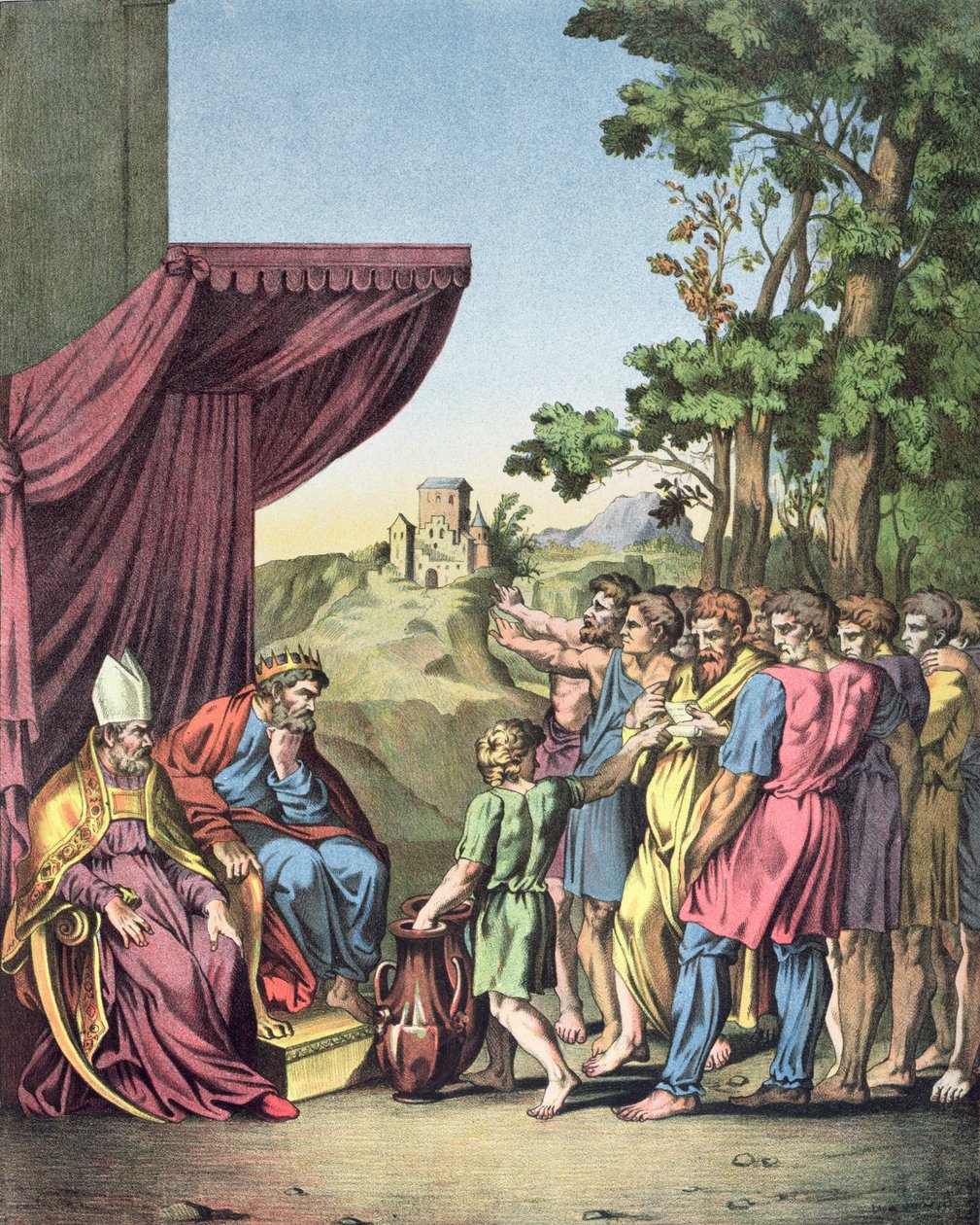 Okupace a rozdělení země Kanaán Izraelity od Raffaello Sanzio Raphael