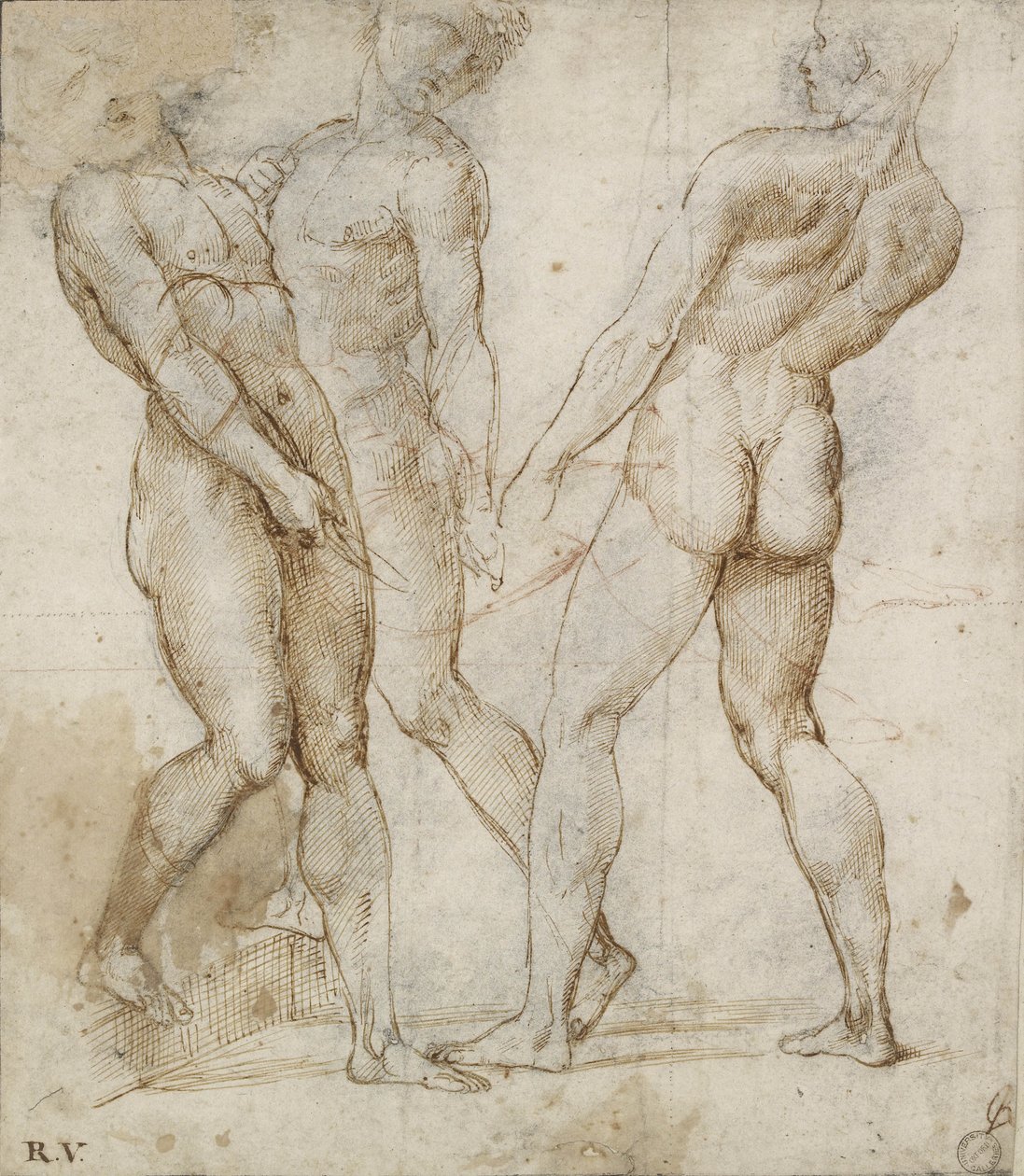 Tři nahé nosiče od Raffaello Sanzio Raphael