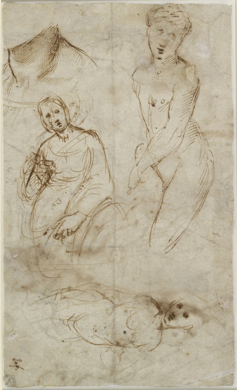 Verso: Různé studie, WA1846.177 od Raffaello Sanzio Raphael