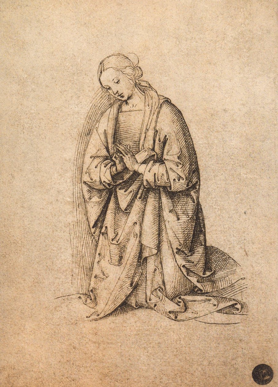 adorující panna; kresba Raphael, Gallerie dellAccademia, Benátky od Raffaello Sanzio Raphael