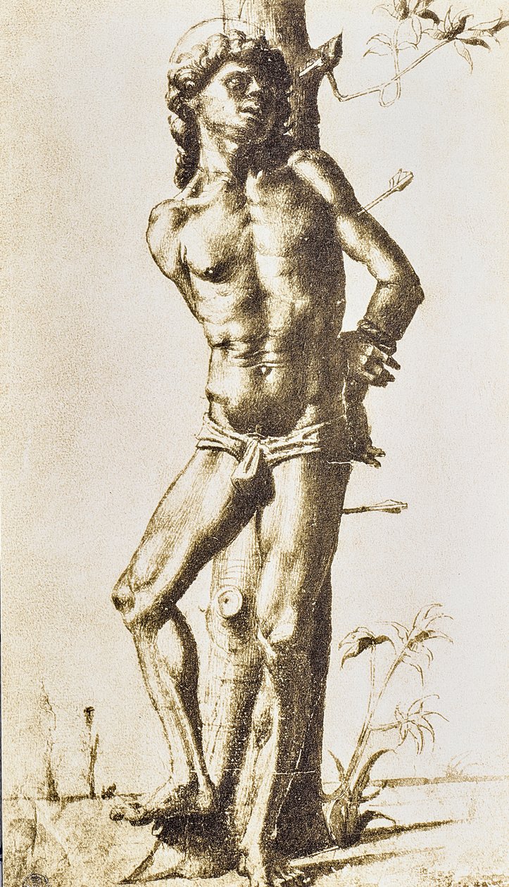 Postava světce, kresba Raffaello Sanzio. Gabinetto dei Disegni e delle Stampe, Galerie Uffizi, Florencie od Raffaello Sanzio Raphael