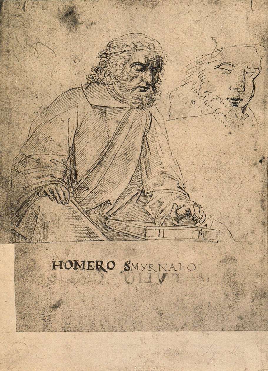 Homer; kresba od Raphaela. Gallerie dellAccademia, Benátky od Raffaello Sanzio Raphael