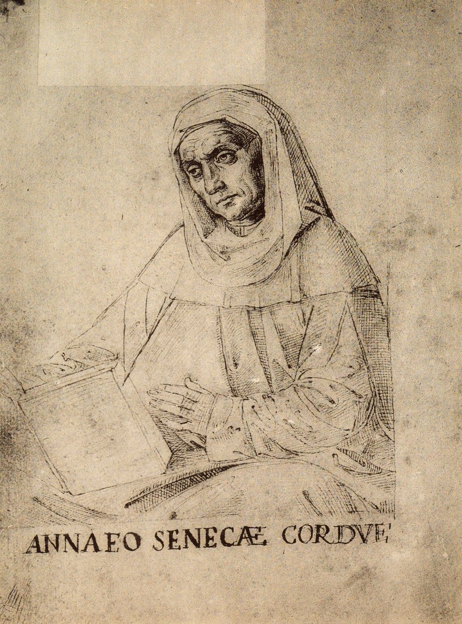 Portrét Seneca; kresba Raphael, Gallerie dellAccademia, Benátky od Raffaello Sanzio Raphael