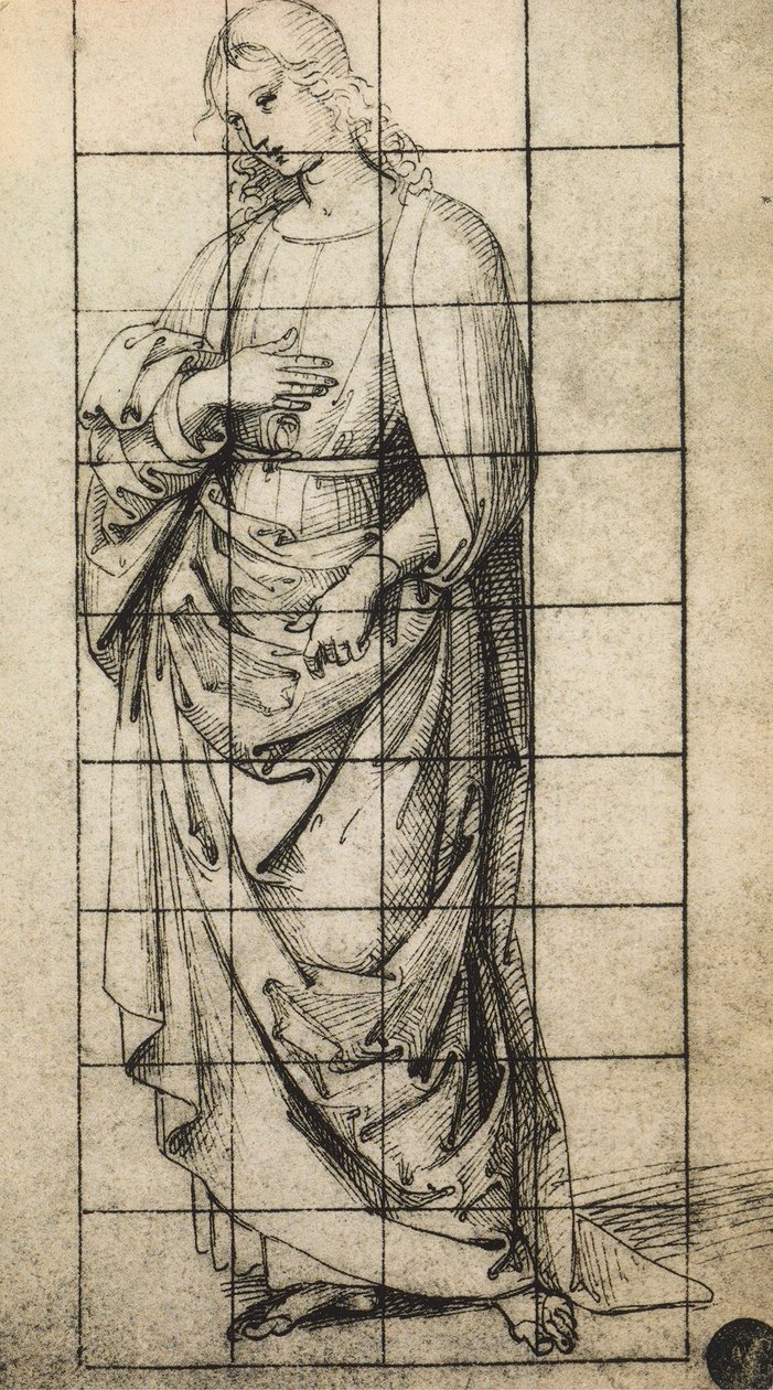 Studie pro svatého Jana Evangelisty; kresba Raphael, Gallerie dellAccademia, Benátky od Raffaello Sanzio Raphael