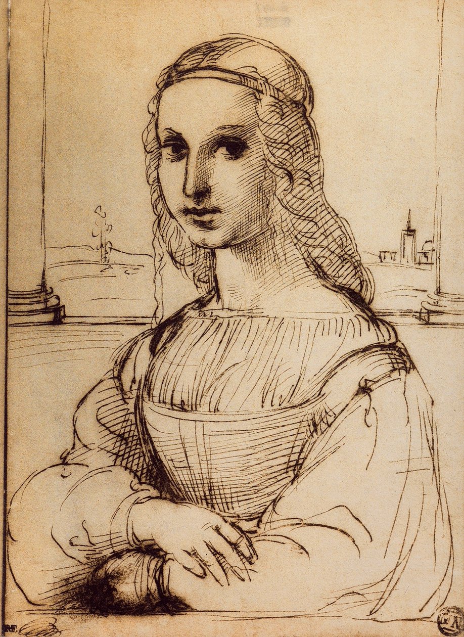 Studie k portrétu Maddaleny Doni; kresba od Raphaela. Louvre, Paříž od Raffaello Sanzio Raphael