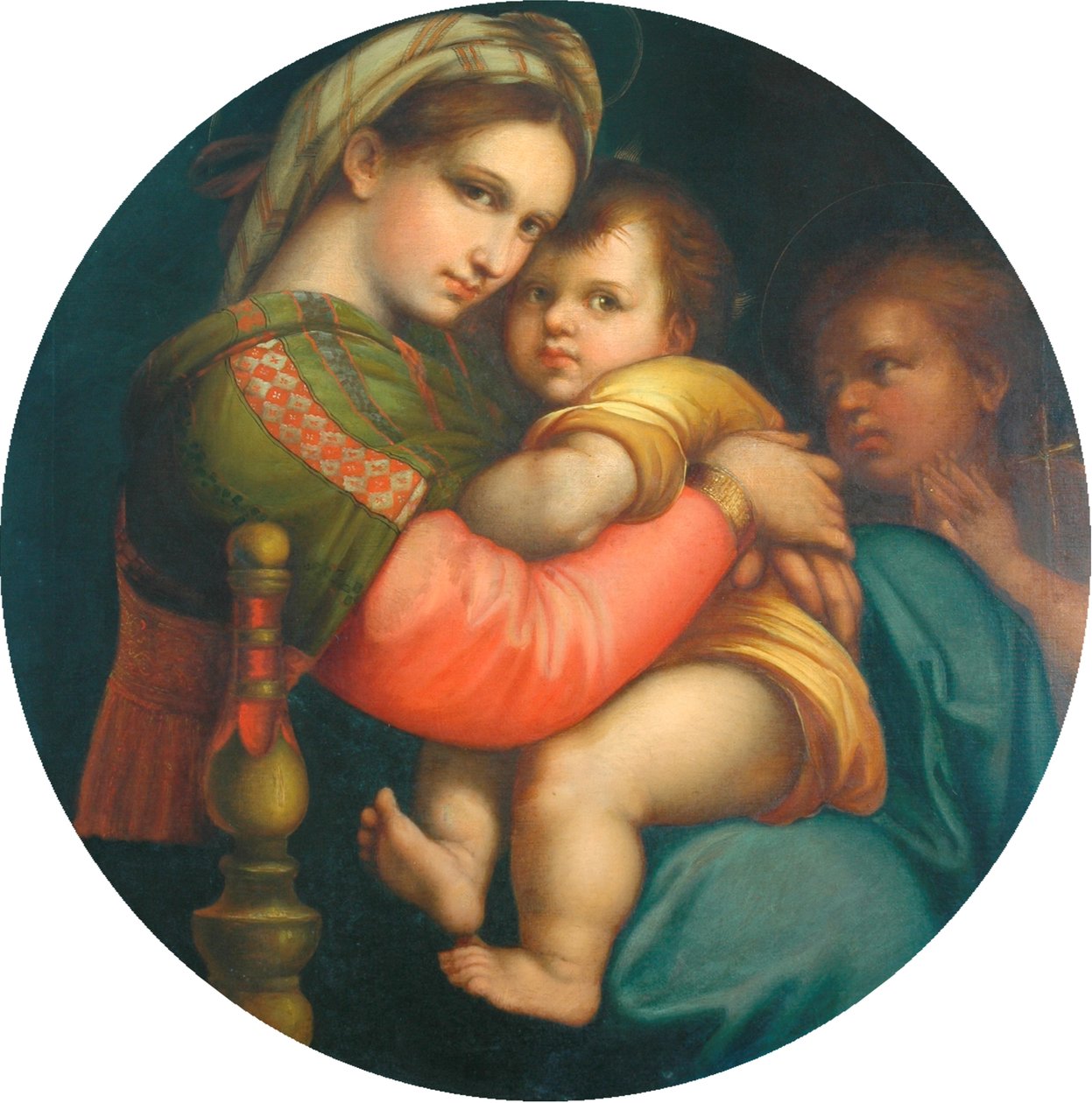 Kopie Madony s dítětem (Madonna della Sedia) od after Raphael