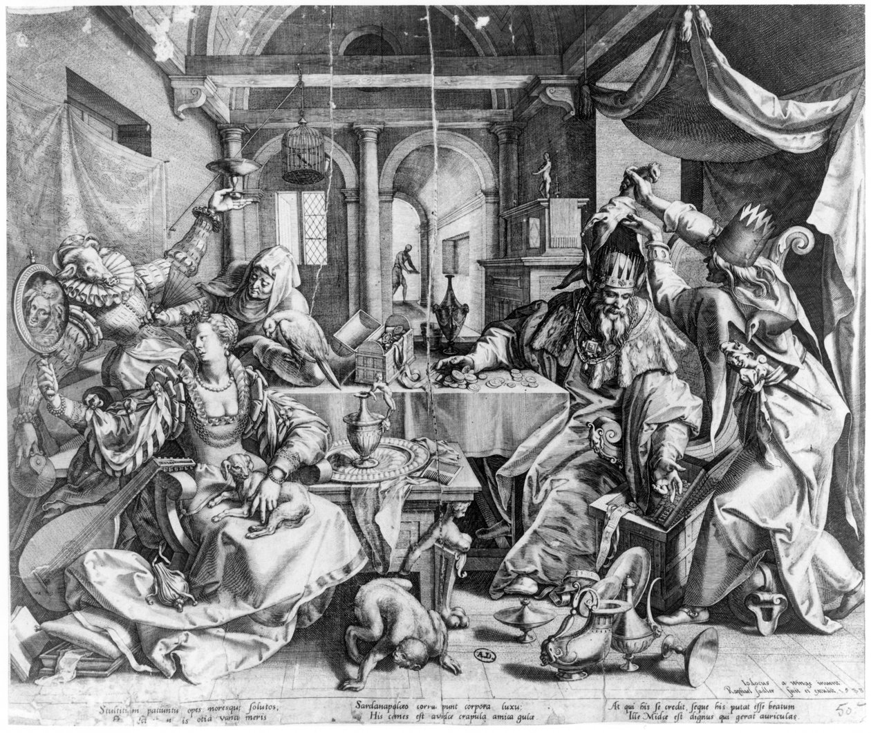 Blázen a král, 1588 od Raphael I Sadeler