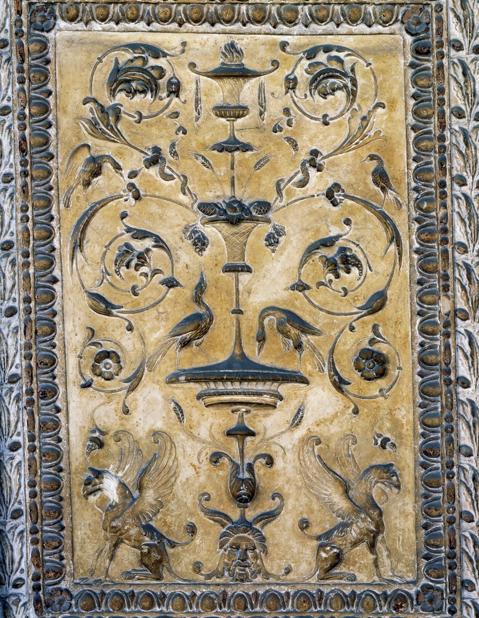 Štuky pilířů, výzdoba podle kresby Raphaela, z lodžií Apoštolského paláce ve Vatikánu od after Raphael