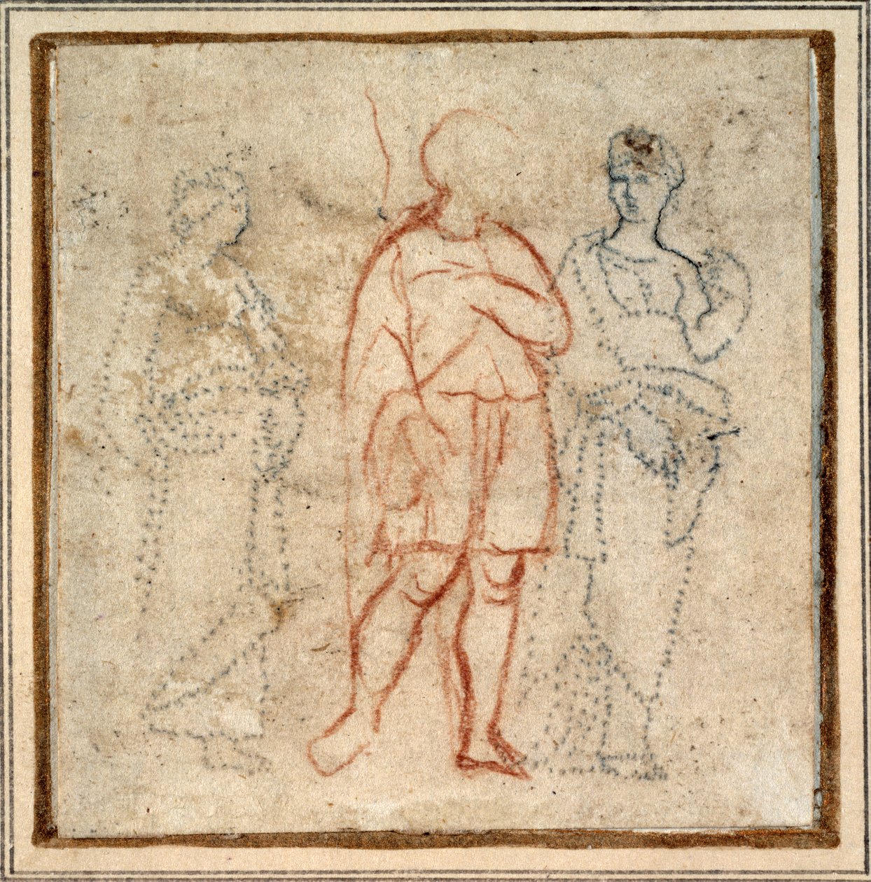 Aeneas v doprovodu Dido, studie pro hraniční scénu (3. oddělení vlevo) 