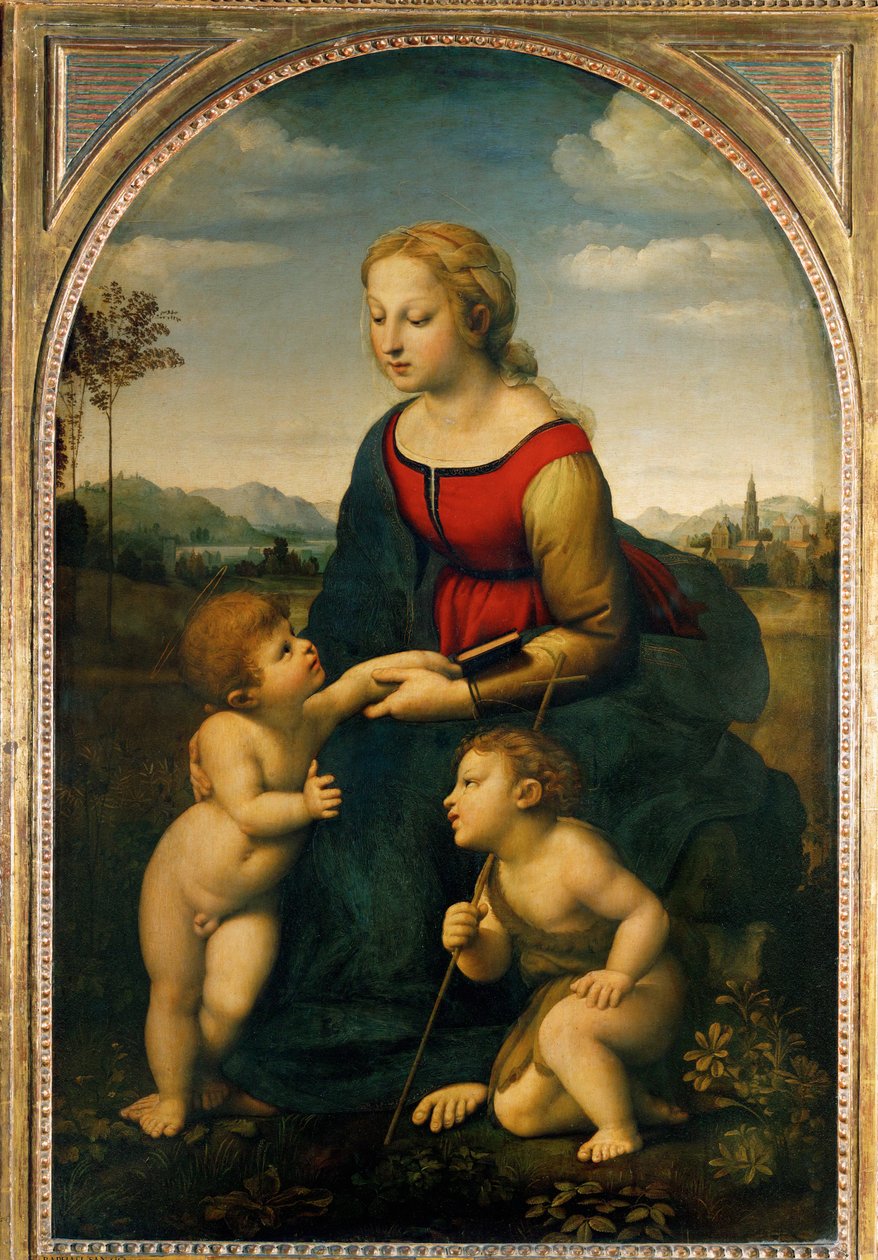 Panna Marie s dítětem a malým Janem Křtitelem, řečeno... od Raphael (1483 1520)