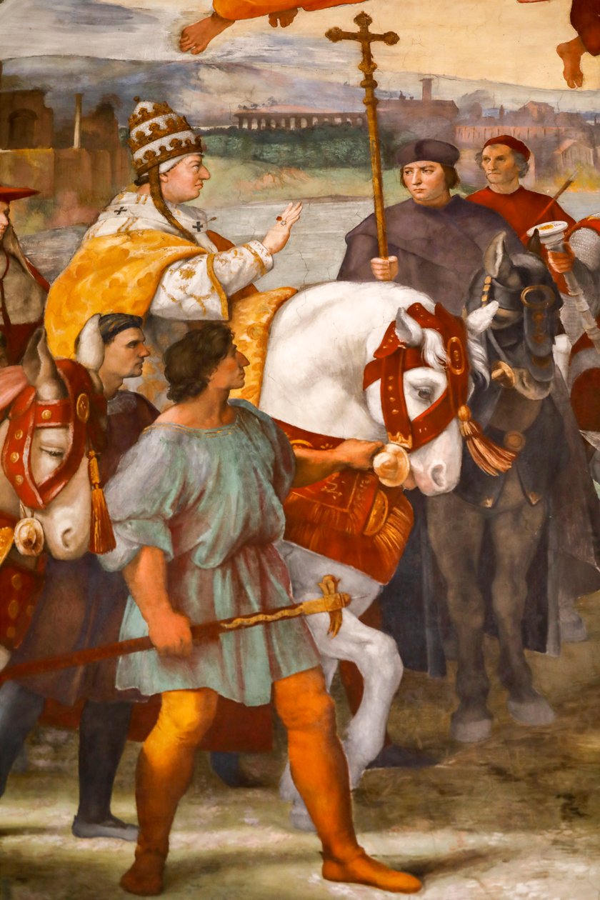 Setkání svatého Lva Velikého a Attily. 1511-1514 (freska) od Raphael