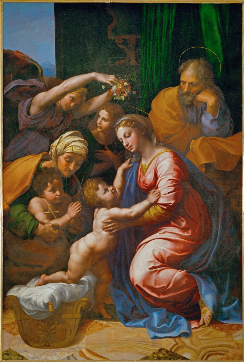 Svatá rodina, zvaná "La Grande Sainte Famille de Francois I"... od Raphael (1483 1520)