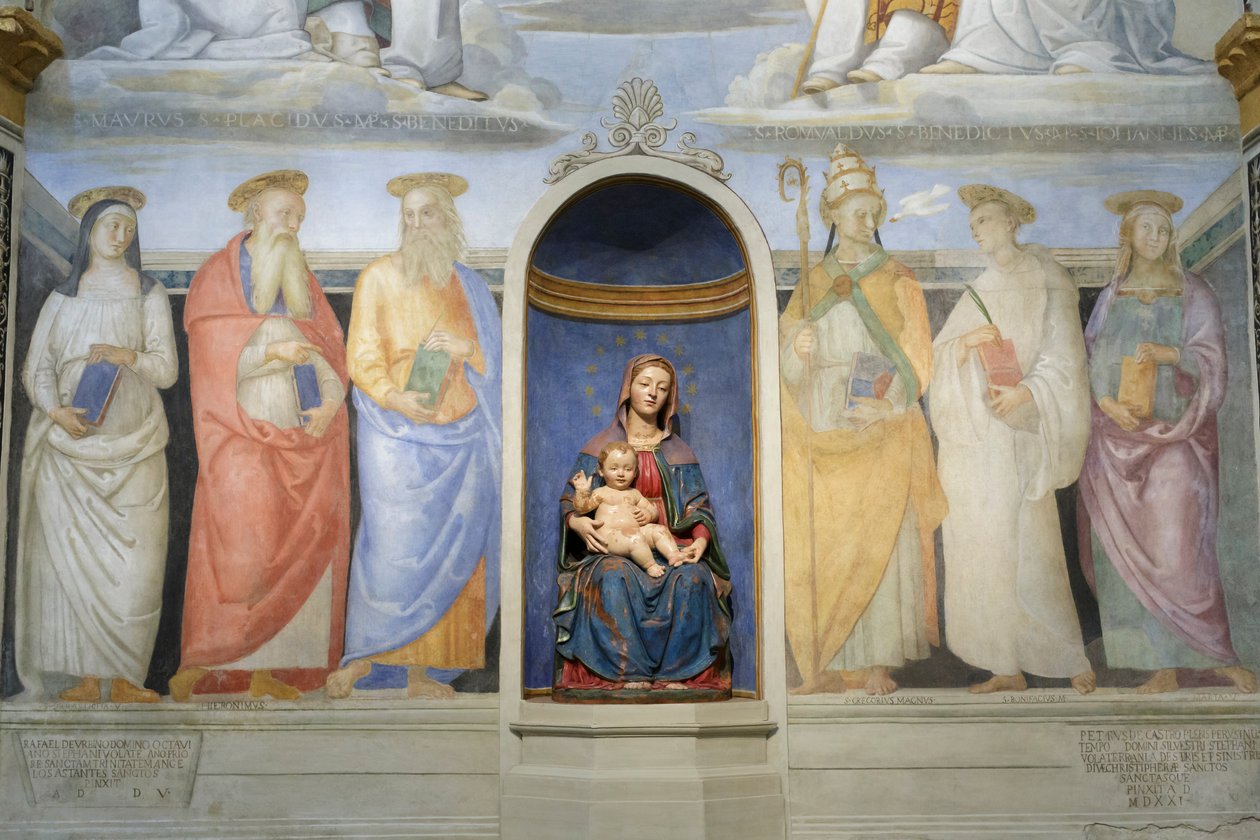 Trojice, benediktini a kamaldulští světci od Raphael (1483 1520)