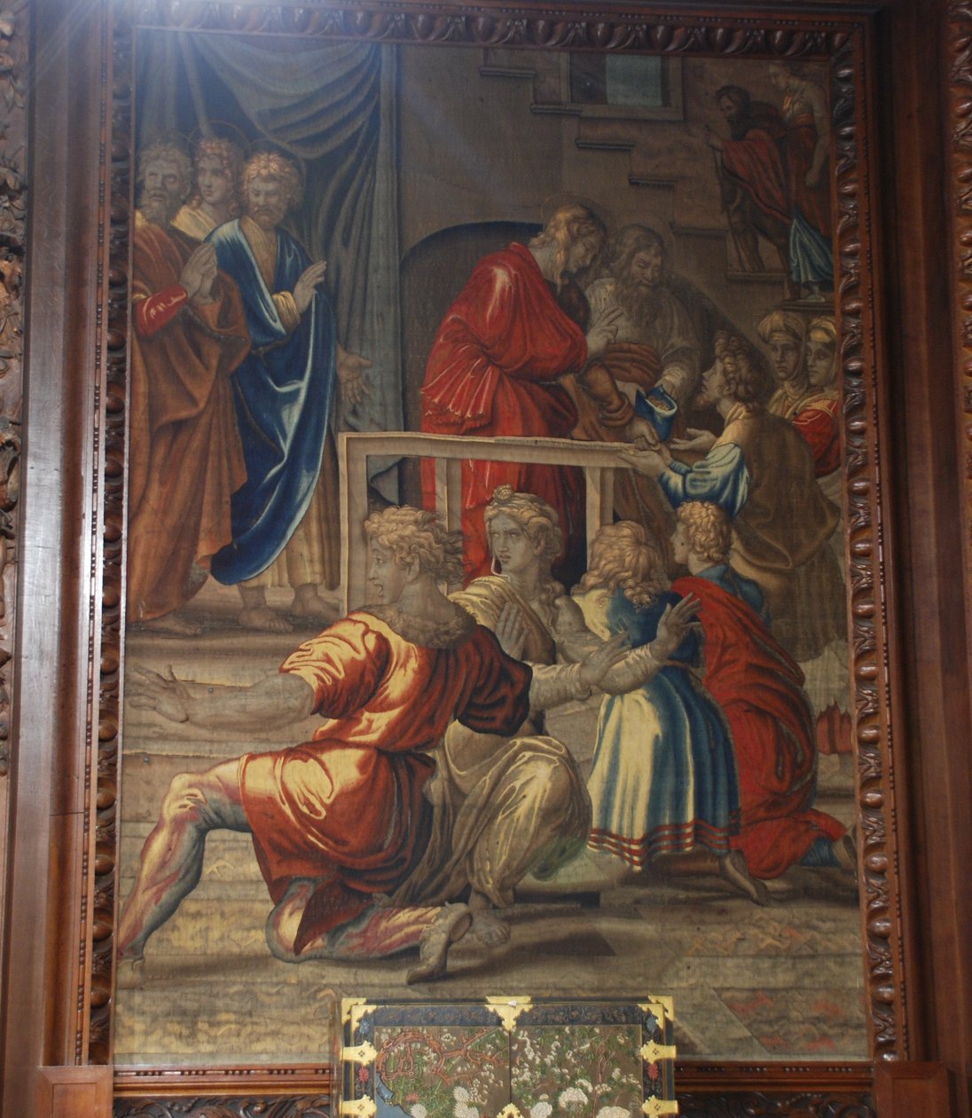 Smrt Ananiáše, dílna Mortlake od after Raphael