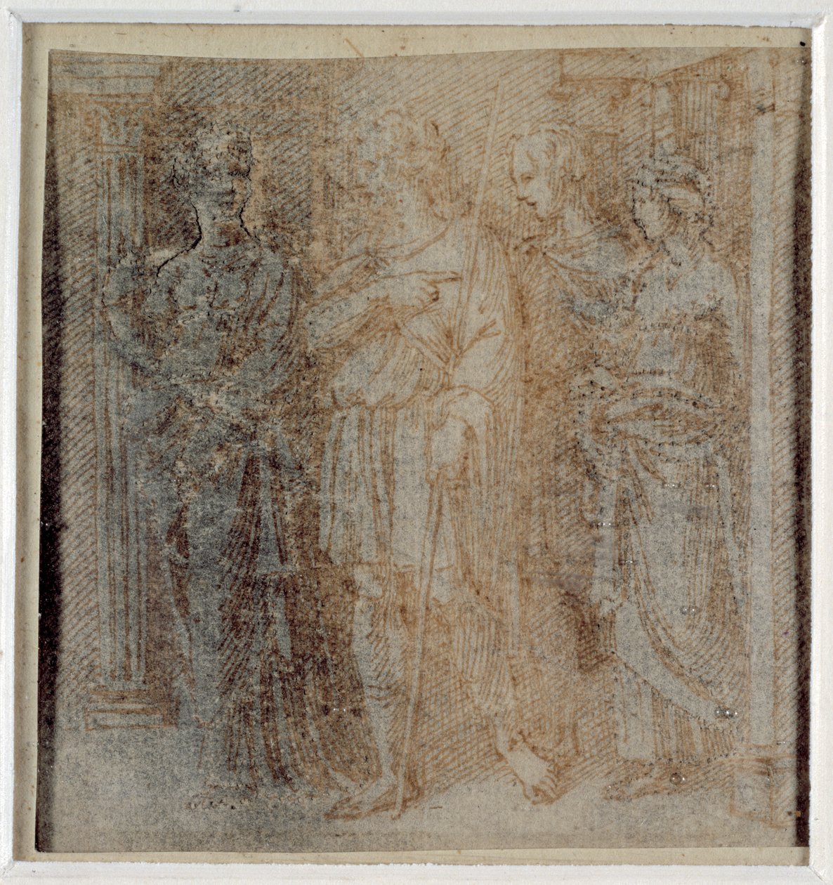 Aeneas v doprovodu Dido, studie pro hraniční scénu (3. oddělení vlevo) 