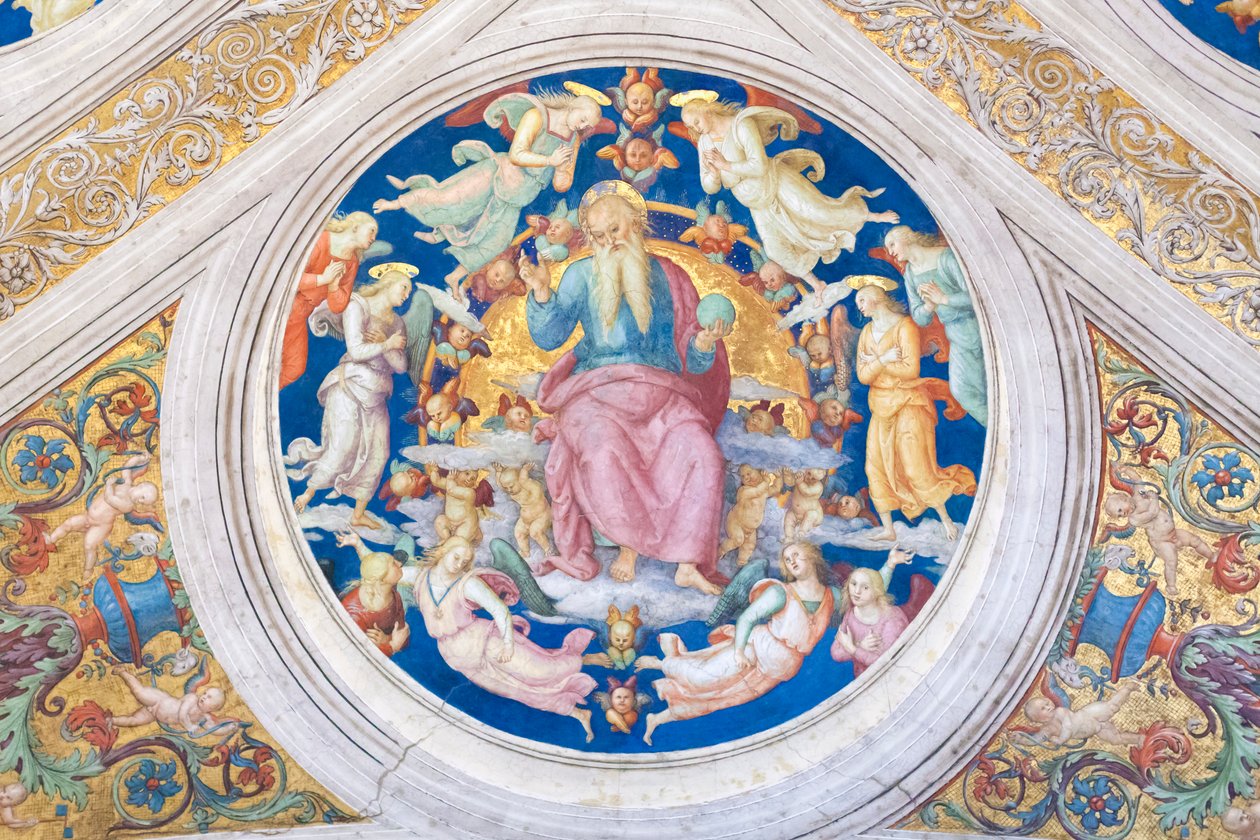 Stvořitel trůnící mezi anděly a cherubíny od Raphael (1483 1520)