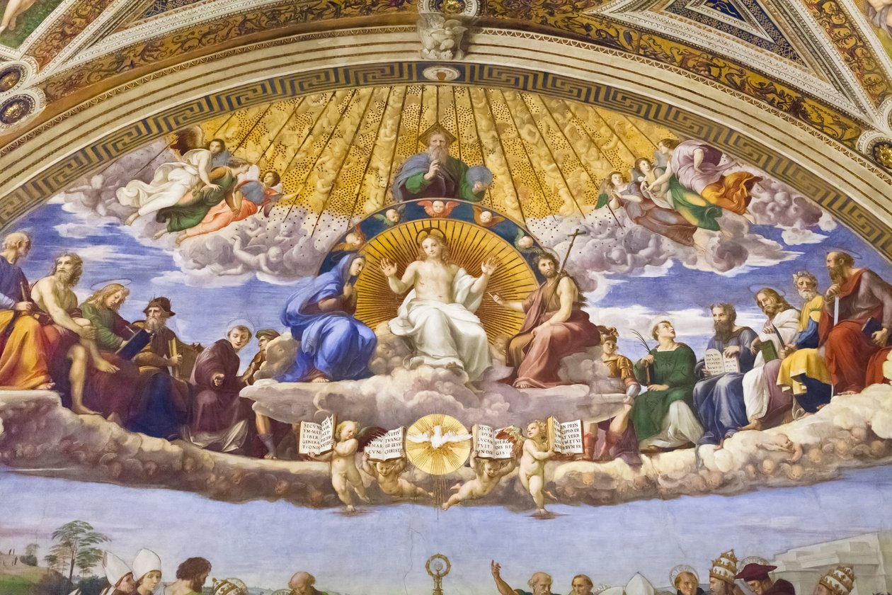 Disputace o Nejsvětější svátosti, detail, cca 1501-1520 (freska) od Raphael (1483 1520)