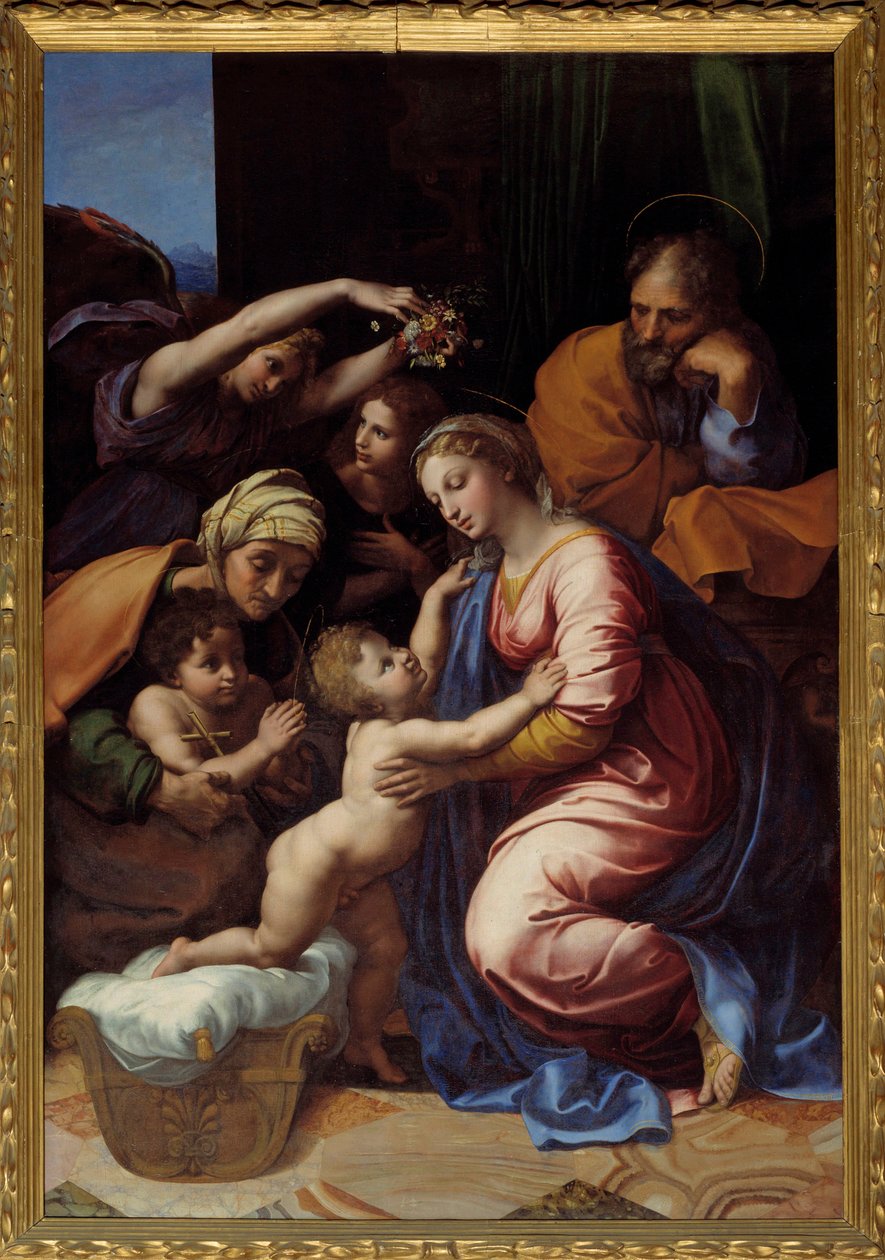 Svatá rodina známá jako La Grande Sainte Famille od Francoise I. Obraz od Raphaela (Raffaello Sanzio) (1483-1520) Sun. 2,07x1,4m od Raphael