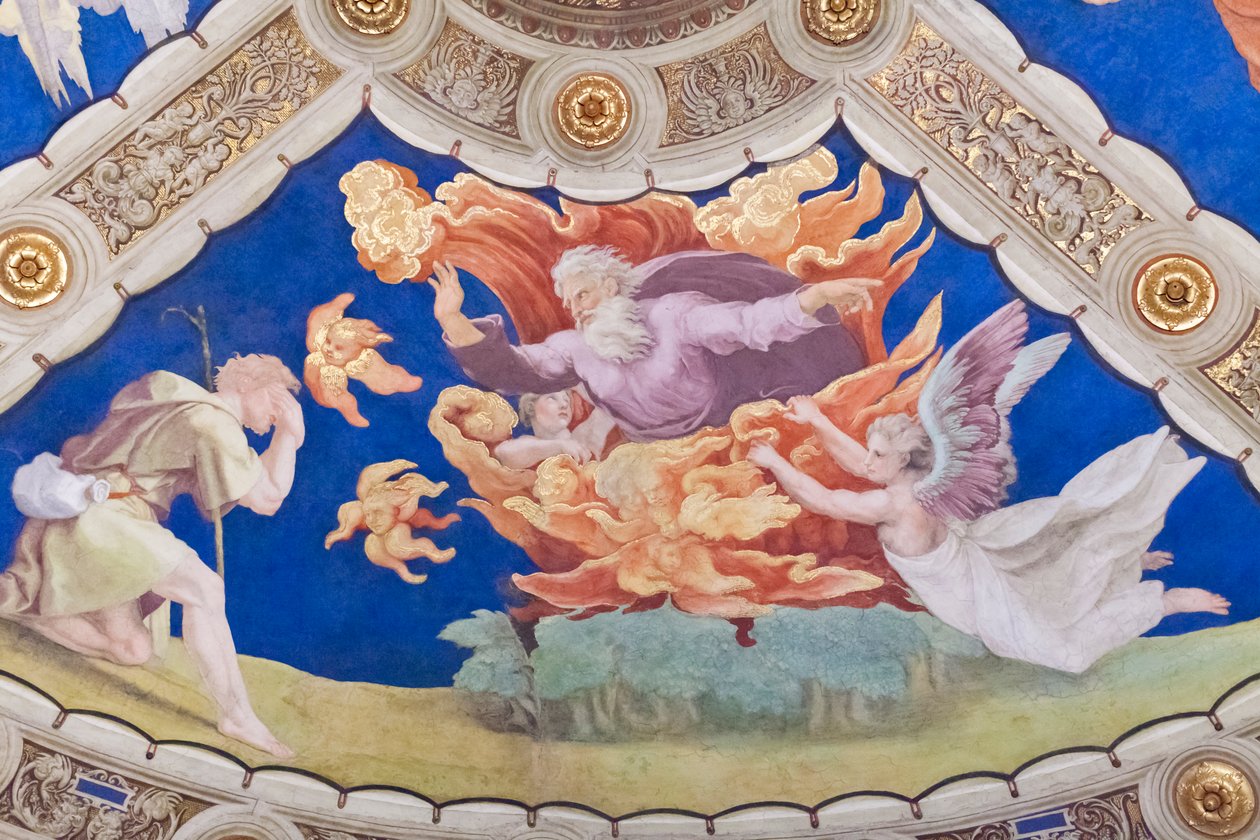 Mojžíš před hořícím keřem, strop sloky di Eliodoro, pokoj Heliodora od Raphael (1483 1520)