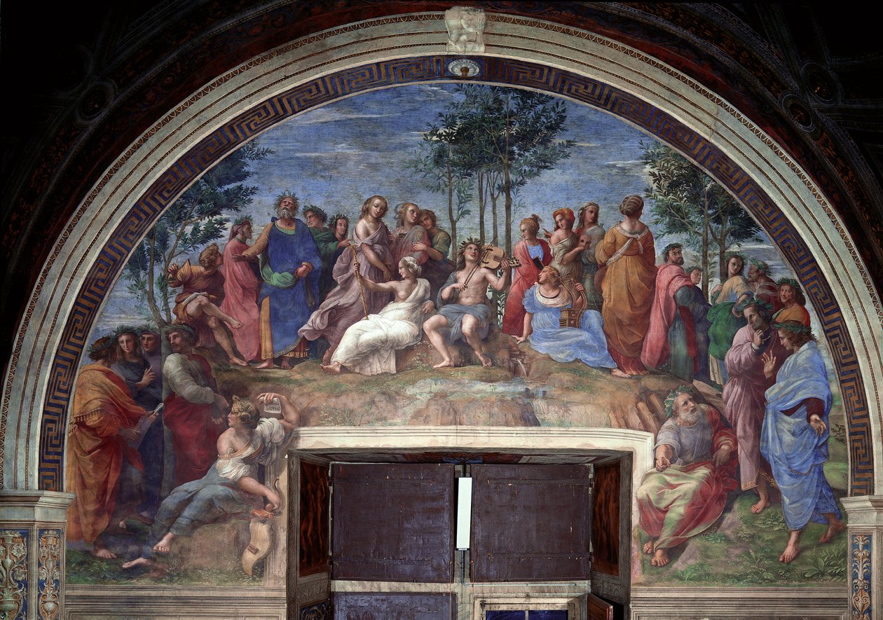 Parnas, ze Stanza della Segnatura od Raphael (1483 1520)