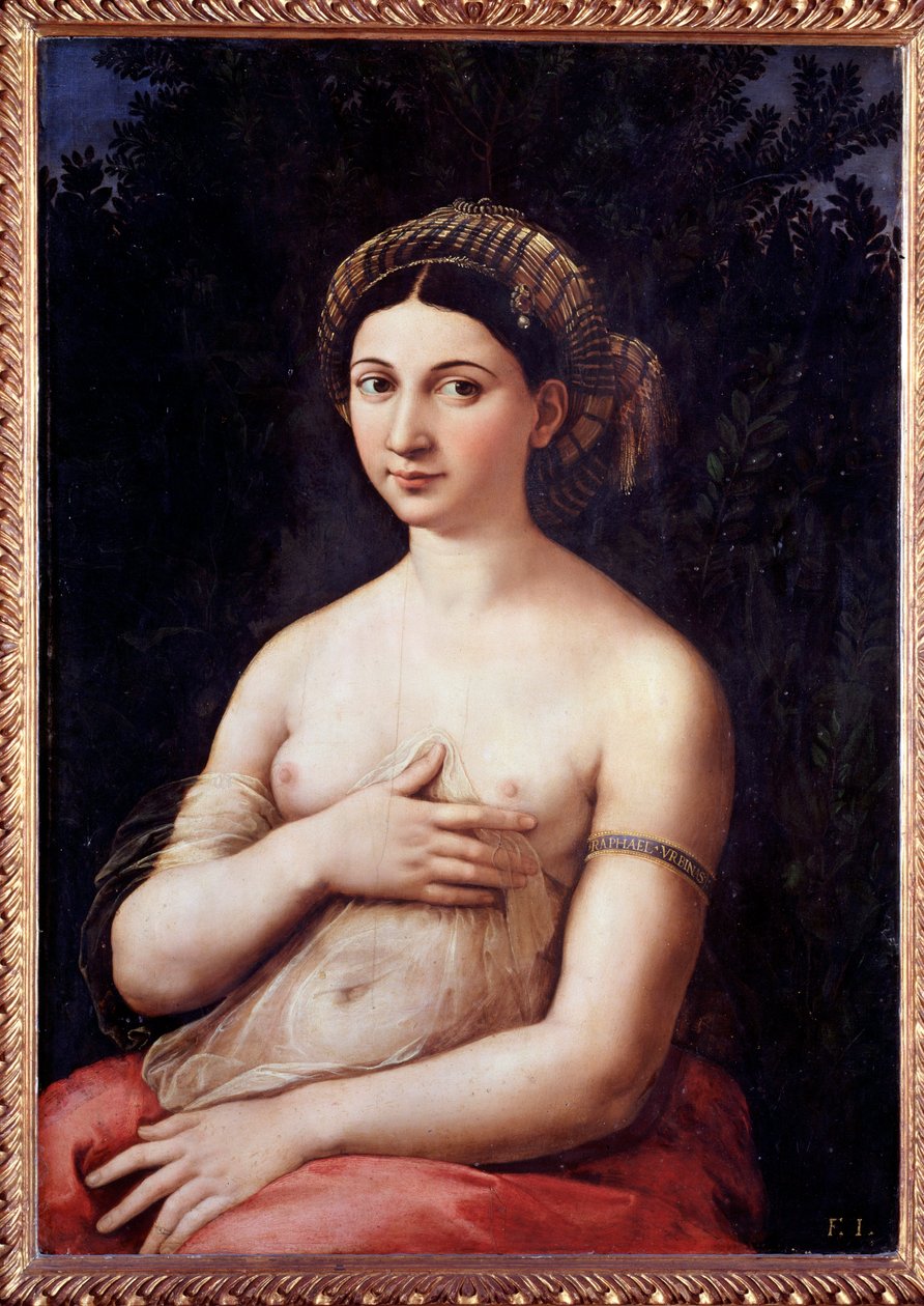 Portrét mladé dámy (La Fornarina) - Olej na dřevě od Raphael