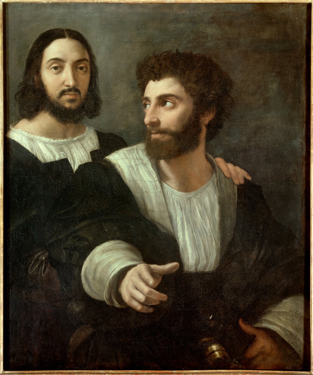 Portrét umělce s přítelem. Raffaello Sanzio dit Raphael (1483-1520) od Raphael