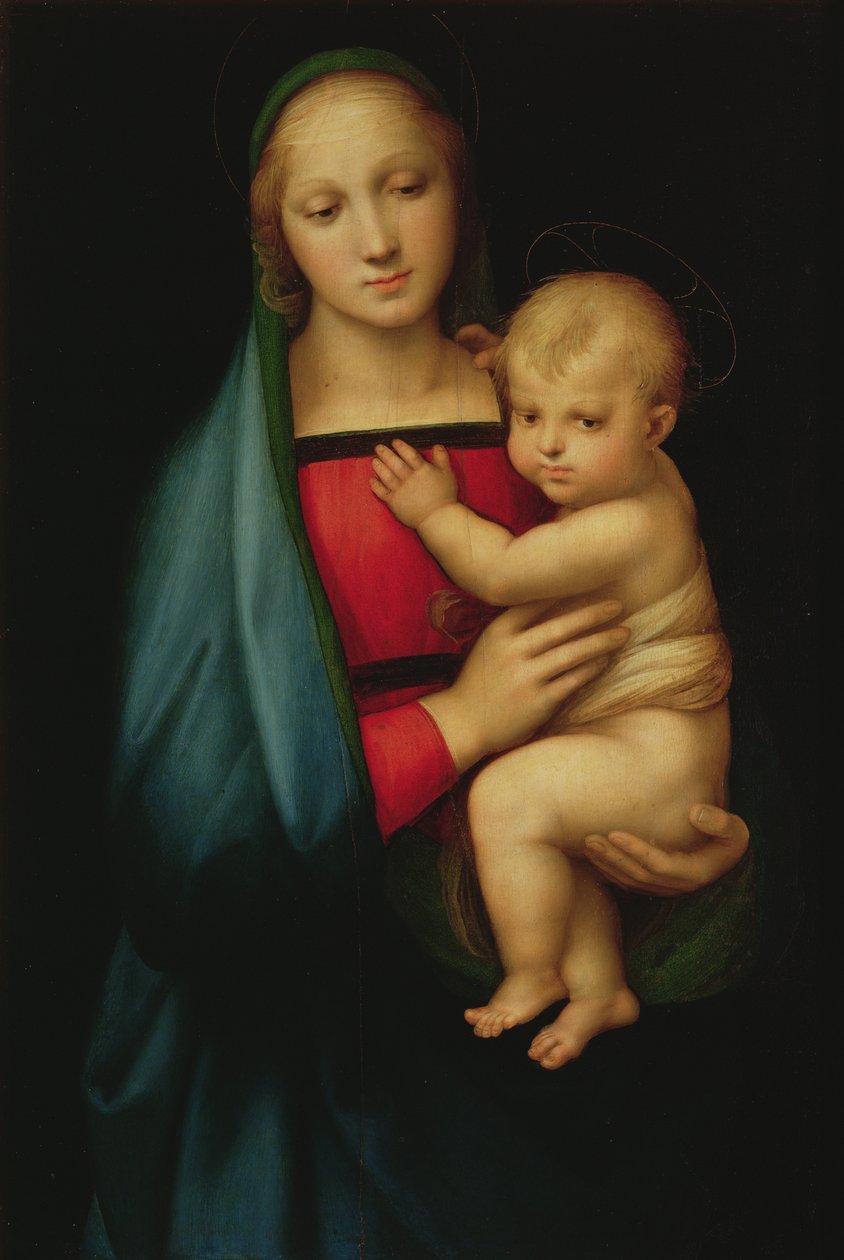 Madonna velkovévody, kolem 1504-05 (olej na panelu) od Raphael