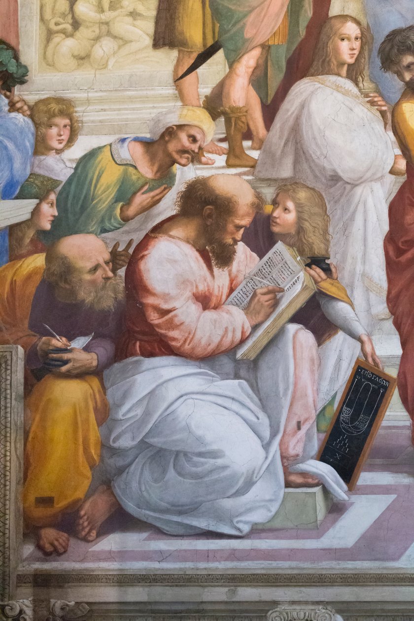 Athénská škola, detail Pythagora a jeho studentů, Stanza della Segnatura od Raphael (1483 1520)