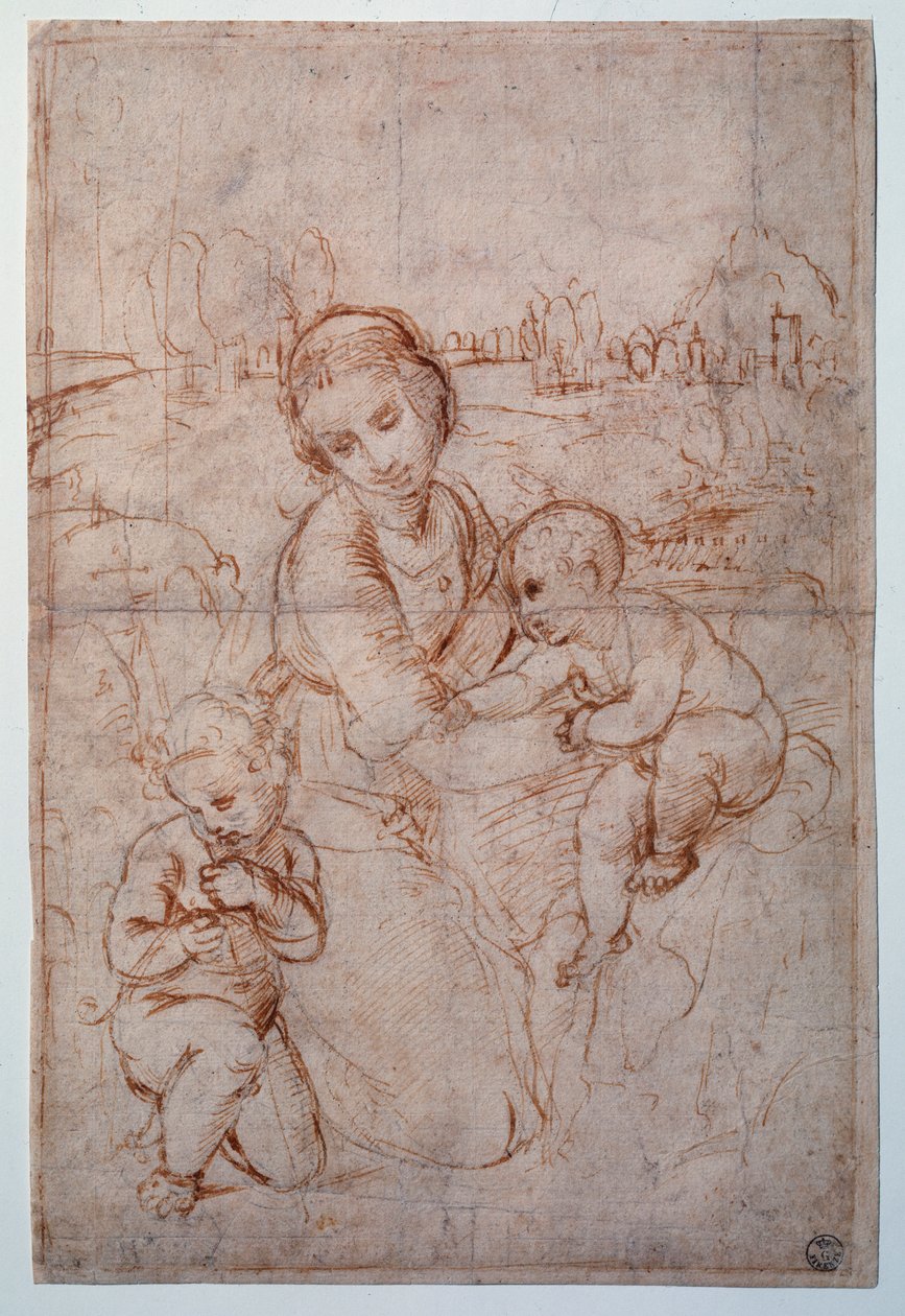 Studie Panny prince Esterhazyho - kresba, c.1507-1508 od Raphael
