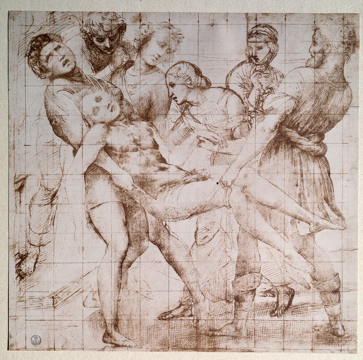 Studijní depozice pro oltářní obraz Baglioni - kresba, kolem 1507 od Raphael