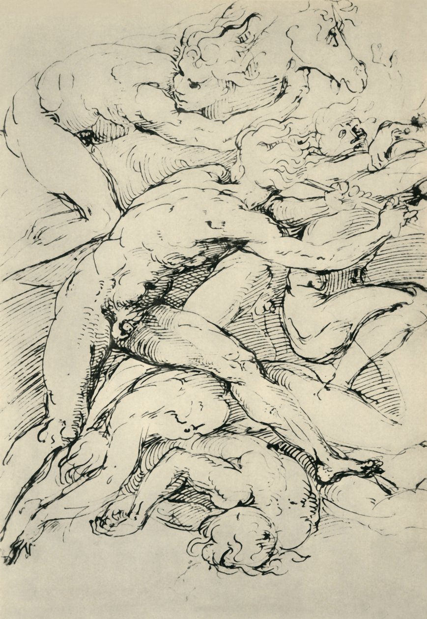 Bitevní scéna, začátek 16. století, 1943. od Raffaello Sanzio Raphael